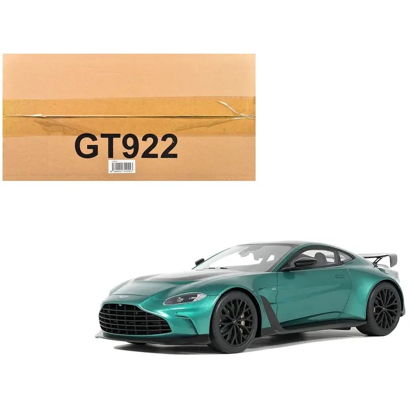 2023 Aston Martin Vantage V12 British Racing Green With Black Hood And Top 1/18 Model Car By Gt Spirit 1