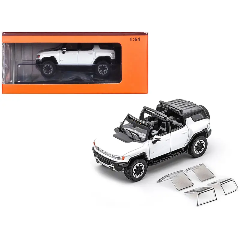 2023 Gmc Hummer Ev Suv White With Black Top 1/64 Diecast Model Car By Gcd 1