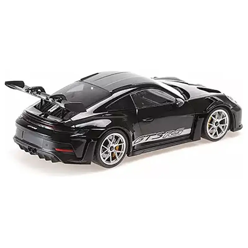 2023 Porsche 911 (992) Gt3 Rs Black With Carbon Top And Hood Stripes Limited Edition To 300 Pieces Worldwide 1/18 Diecast Model Car By Minichamps 1