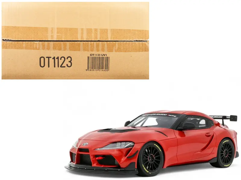 2023 Toyota Supra Gt4 100 Edition Plasma Orange Metallic Limited Edition To 999 Pieces Worldwide 1/18 Model Car By Otto Mobile 1