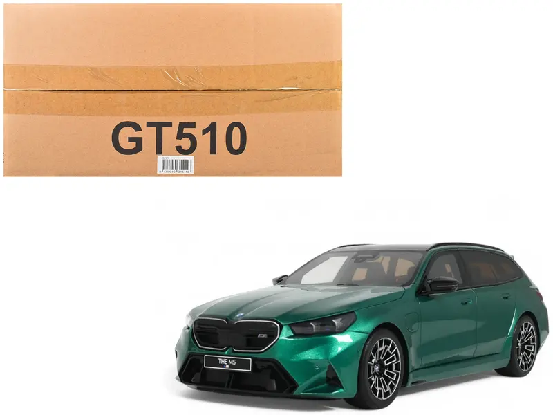 2024 Bmw M5 Touring (G99) Isle Of Man Green Metallic With Black Top 1/18 Model Car By Gt Spirit 1