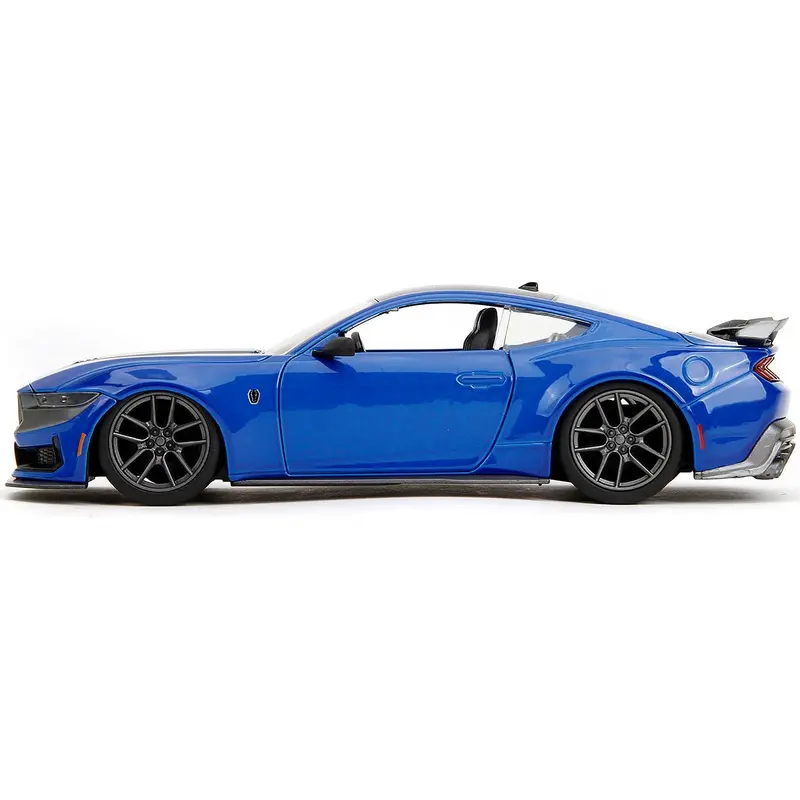 2024 Ford Mustang Dark Horse Blue Metallic With Black And Gray Stripes "Bigtime Muscle" Series 1/24 Diecast Model Car By Jada 1
