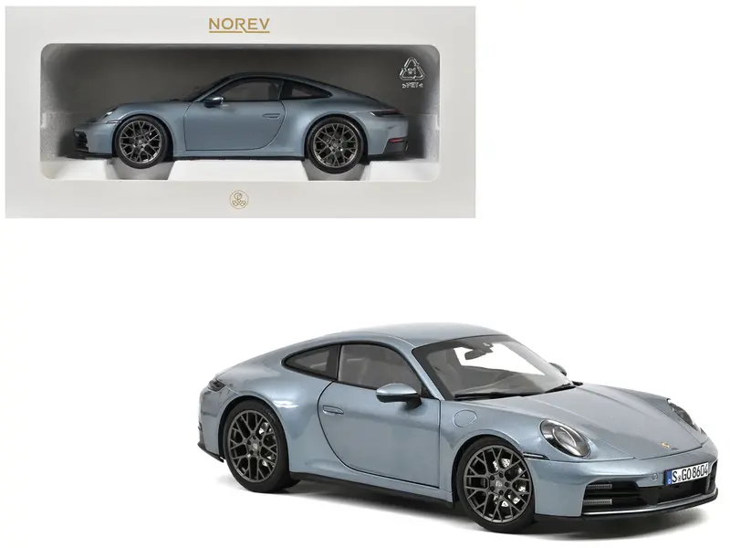 2024 Porsche 911 Carrera Polar Silver Metallic 1/18 Diecast Model Car By Norev 1