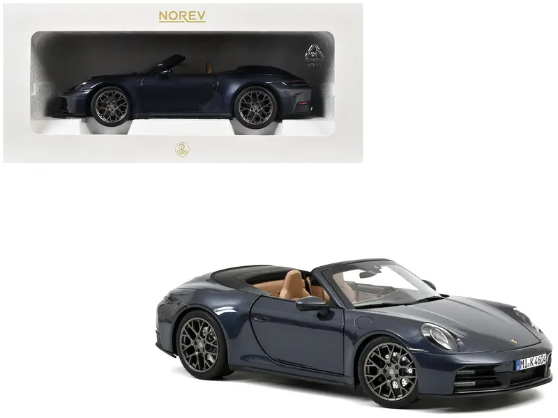 2024 Porsche 911 Carrera S Cabriolet Yachting Blue Metallic 1/18 Diecast Model Car By Norev 1