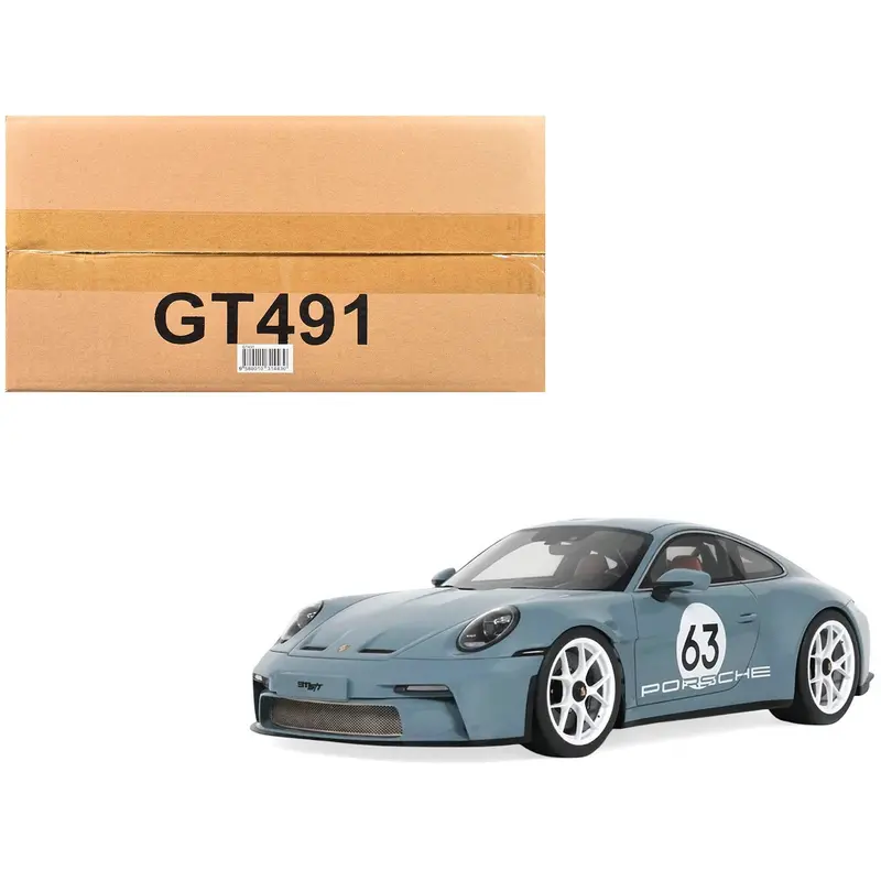 2024 Porsche 911 S/T #63 Shore Blue Metallic 1/18 Model Car By Gt Spirit 1