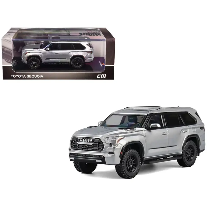 2024 Toyota Sequoia Silver Metallic 1/64 Diecast Model Car By Cm Model 1