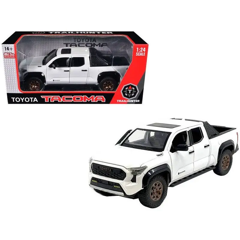 2024 Toyota Tacoma Trailhunter Edition Pickup Truck White Metallic 1/24 Diecast Model Car 1