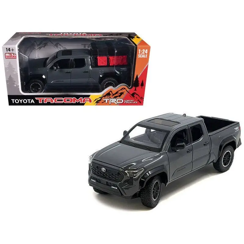2024 Toyota Tacoma Trd Off-Road Edition Pickup Truck Gray With Bed Camper 1/24 Diecast Model Car 1