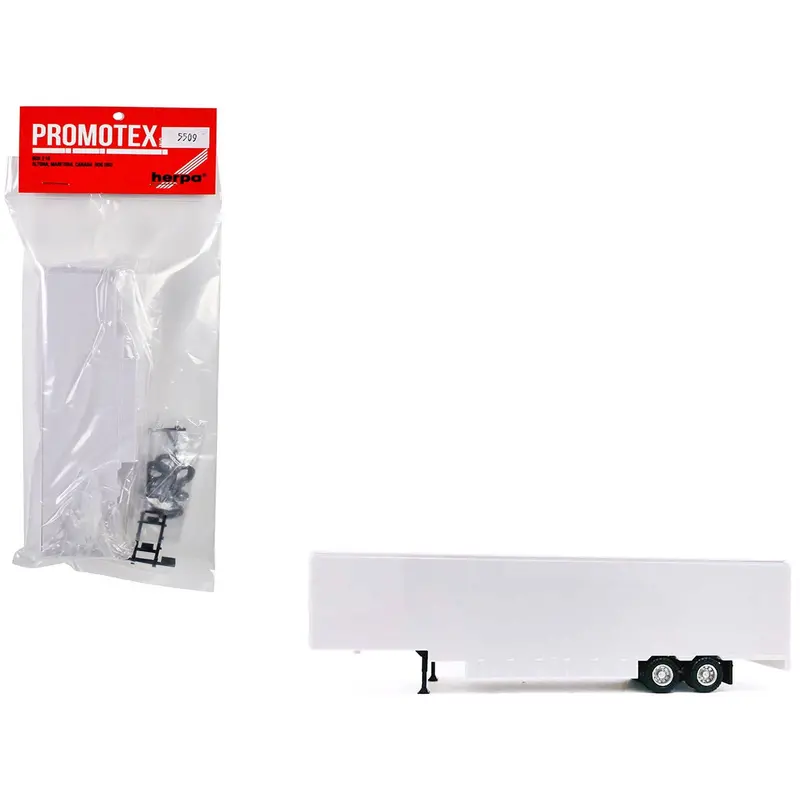48Ft Moving Van Trailer Light Gray 1/87 (Ho) Plastic Model By Promotex 1