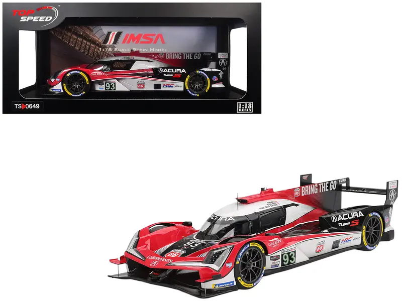 Acura Arx-06 #93 Alex Palou - Renger Van Der Zande - Nick Yelloly "Acura Meyer Shank Racing" 3Rd Place Gtp Imsa "12 Hours Of Sebring" (2025) 1/18 Model Car By Top Speed 1