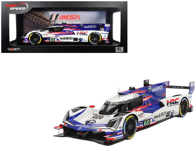 Acura Arx-06 Gtp #60 Tom Blomqvist - Colin Braun - Scott Dixon - Felix Rosenqvist "Acura Meyer Shank Racing With Curb-Agajanian" 2Nd Place Imsa "24 Hours Of Daytona" (2025) 1/18 Model Car By Top Speed 1