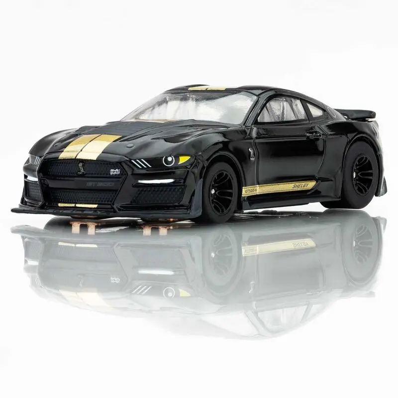 Afx Racing Ho Ford Mustang Gt500h Mega G+ Slot Car, Black & Gold 1