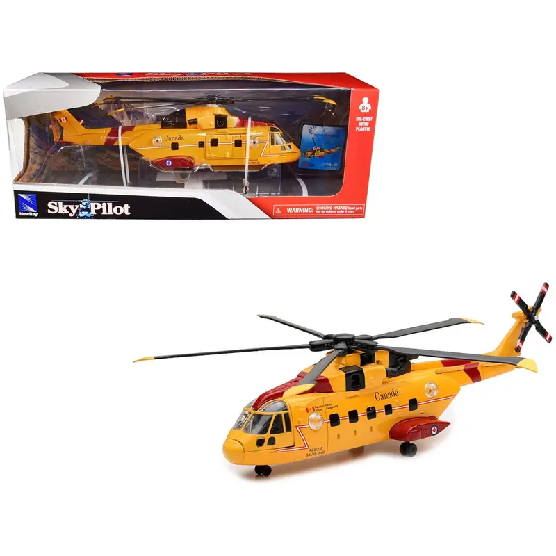 Agustawestland Aw101 (Eh101) Helicopter Yellow "Canada Forces Search & Rescue" "Sky Pilot" Series 1/72 Diecast Model By New Ray 1