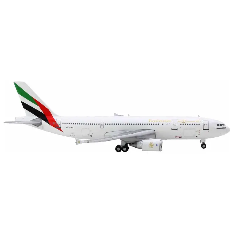Airbus A300-600R Commercial Aircraft "Emirates Airlines" (A6-Ekc) White With Striped Tail 1/400 Diecast Model Airplane By Geminijets 1