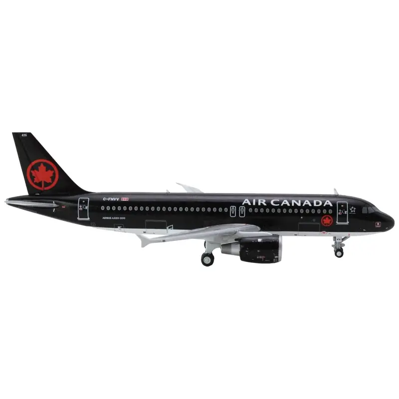 Airbus A320 Commercial Aircraft "Air Canada" (C-Fnvv) Black 1/400 Diecast Model Airplane By Geminijets 1