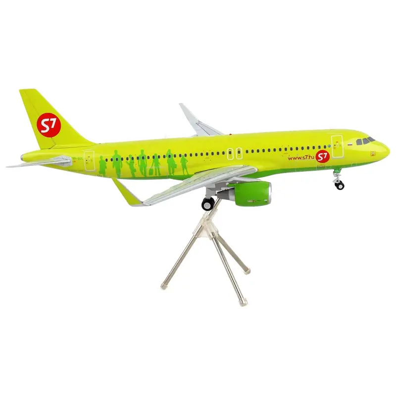 Airbus A320 Commercial Aircraft "S7 Airlines" Lime Green "Gemini 200" Series 1/200 Diecast Model Airplane By Geminijets 1