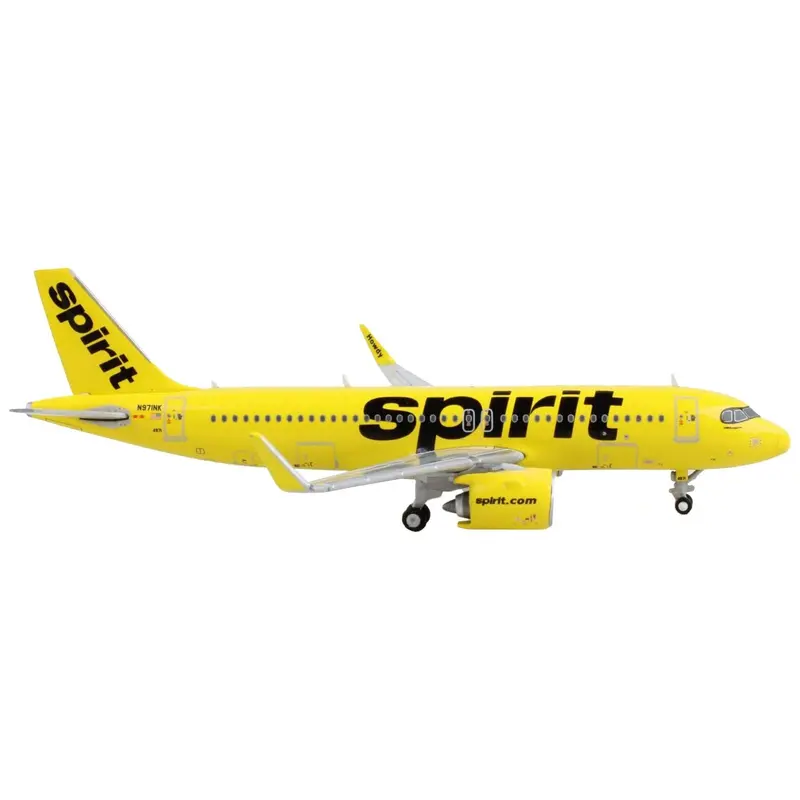 Airbus A320neo Commercial Aircraft "Spirit Airlines" Yellow 1/400 Diecast Model Airplane By Geminijets 1