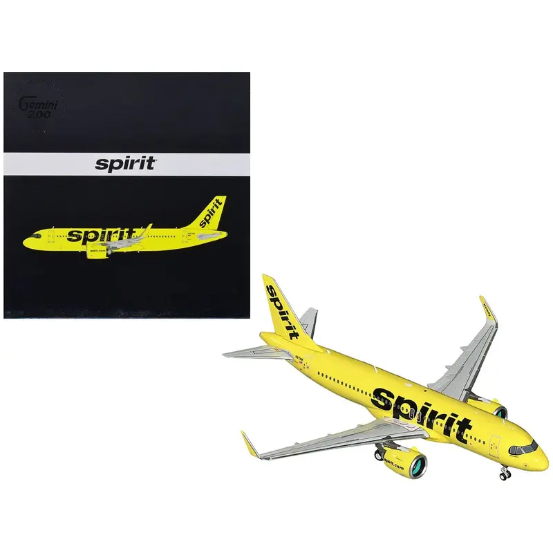 Airbus A320neo Commercial Aircraft "Spirit Airlines" Yellow "Gemini 200" Series 1/200 Diecast Model Airplane By Geminijets 1