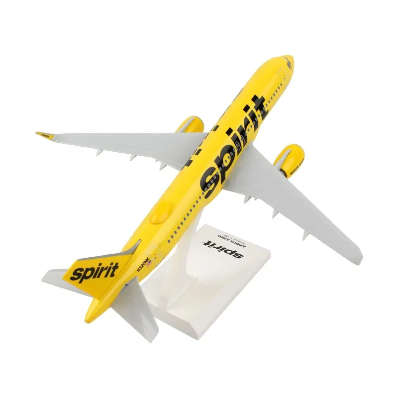 Airbus A320neo Commercial Aircraft With Wi-Fi Dome "Spirit Airlines" (N320nk) Yellow (Snap-Fit) 1/150 Plastic Model By Skymarks 1