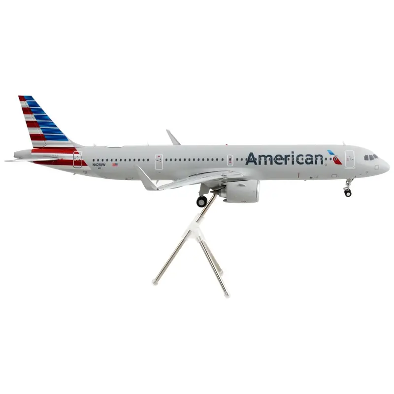 Airbus A321neo Commercial Aircraft "American Airlines" Silver With Striped Tail "Gemini 200" Series 1/200 Diecast Model Airplane By Geminijets 1