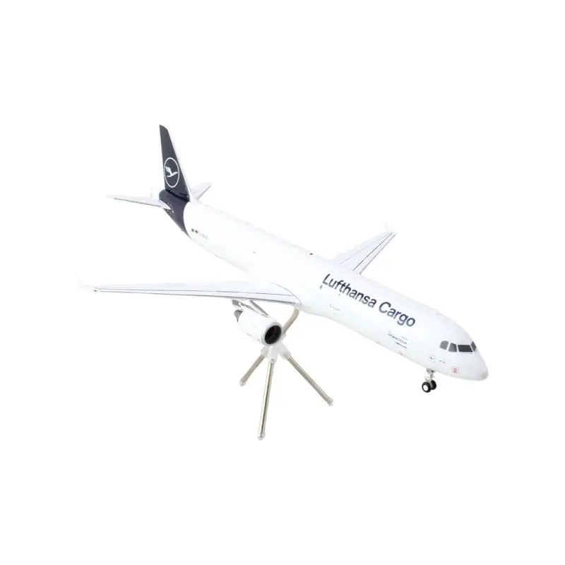 Airbus A321p2f Commercial Aircraft "Lufthansa Cargo" (D-Aeuc) White With Blue Tail "Gemini 200" Series 1/200 Diecast Model Airplane By Geminijets 1