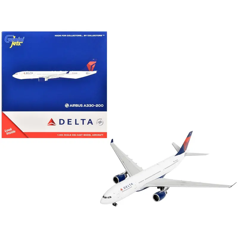 Airbus A330-200 Commercial Aircraft "Delta Air Lines" (N852nw) White With Red And Blue Tail 1/400 Diecast Model Airplane By Geminijets 1