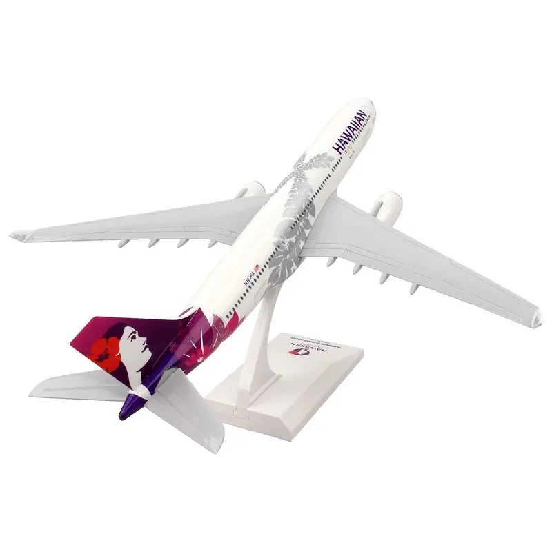 Airbus A330-200 Commercial Aircraft "Hawaiian Airlines" (N361ha) White With Purple Tail (Snap-Fit) 1/200 Plastic Model By Skymarks 1