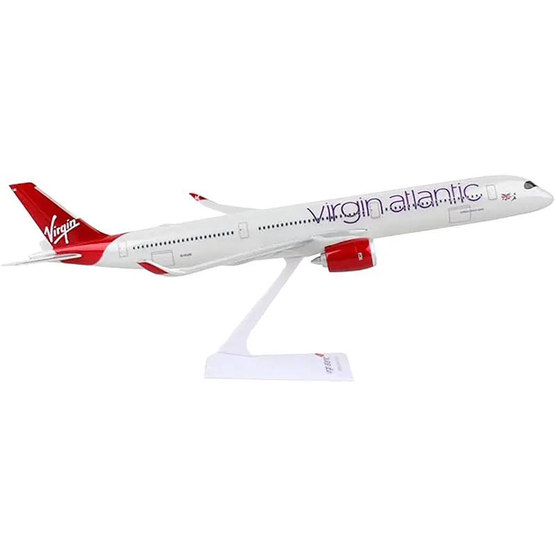 Airbus A350-1000 Commercial Aircraft "Virgin Atlantic" (G-Vlux) White With Red Tail (Snap-Fit) 1/250 Plastic Model By Skymarks 1