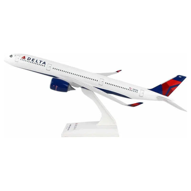 Airbus A350 Commercial Aircraft "Delta Air Lines" (N501dn) White With Red And Blue Tail (Snap-Fit) 1/200 Plastic Model By Skymarks 1