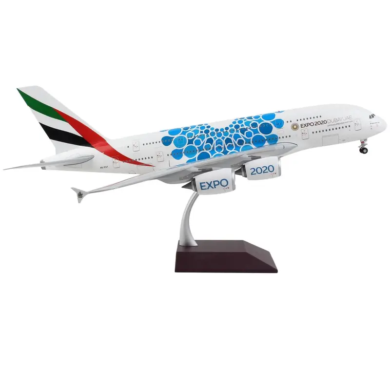 Airbus A380-800 Commercial Aircraft "Emirates Airlines - Dubai Expo 2020" White With Blue Graphics "Gemini 200" Series 1/200 Diecast Model Airplane By Geminijets 1
