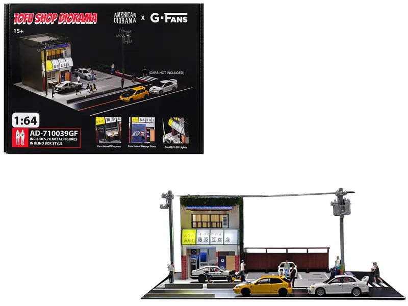 Akina Tofu Shop Diorama Set "American Diorama X G-Fans" Series For 1/64 Scale Models By American Diorama 1
