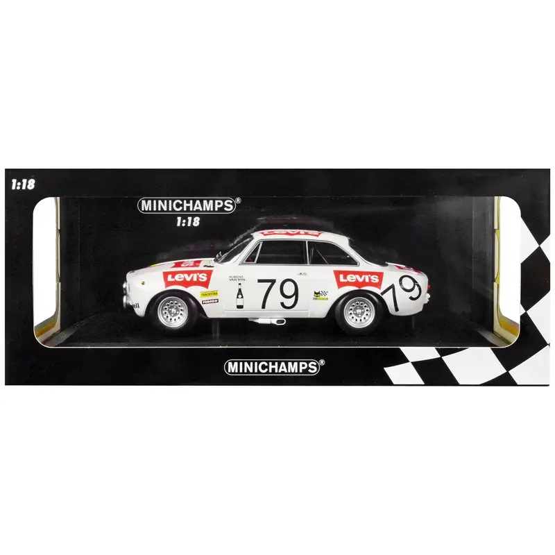 Alfa Romeo 1300 Gta #79 Pierre Rubens - Charles-Axel Van Ryn "Levi's" 24 Hours Of Spa (1971) Limited Edition To 300 Pieces Worldwide 1/18 Diecast Model Car By Minichamps 1