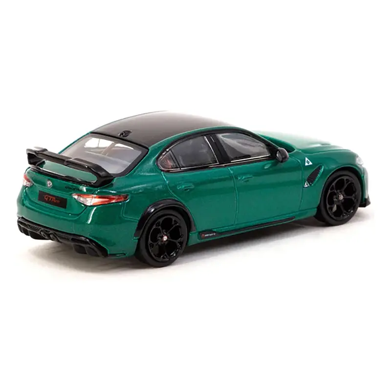 Alfa Romeo Giulia Gtam Green Metallic With Black Top "Global64" Series 1/64 Diecast Model By Tarmac Works 1