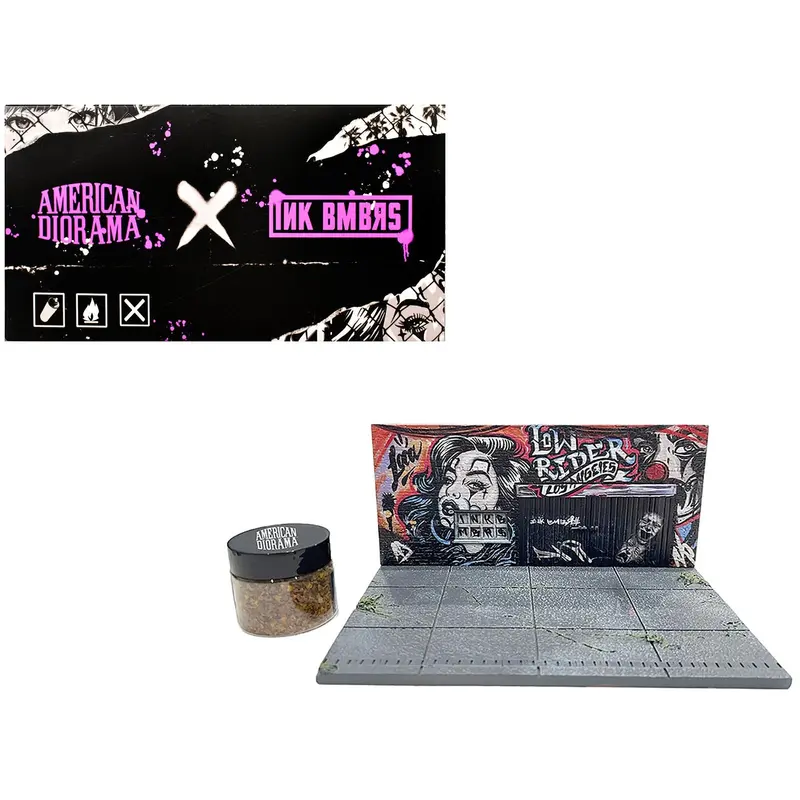 "American Diorama X Ink Bmbrs - La Lowrider" Street Art Diorama For 1/64 Scale Models By American Diorama 1