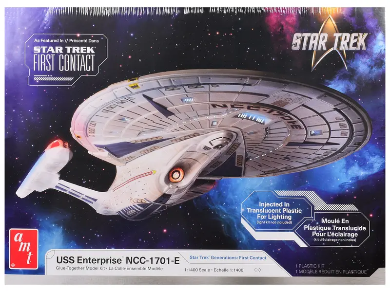 Amt 1/140 U.S.S. Enterprise Ncc-1701-E Model Kit, Translucent Version - Skill Level 2 1