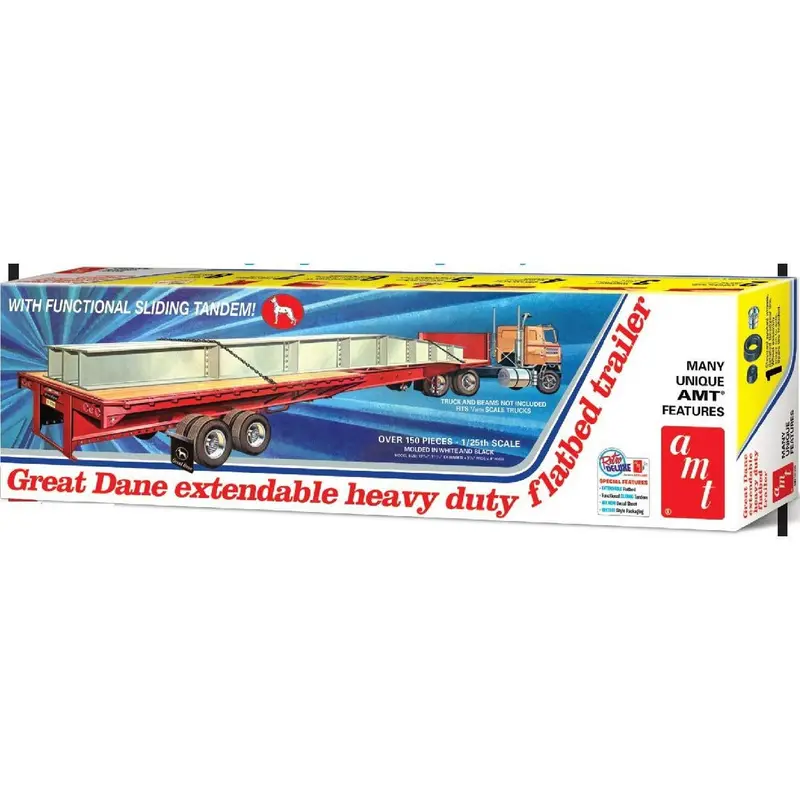 Amt 1/25 Extendable Flatbed Trailer- Great Dane 1