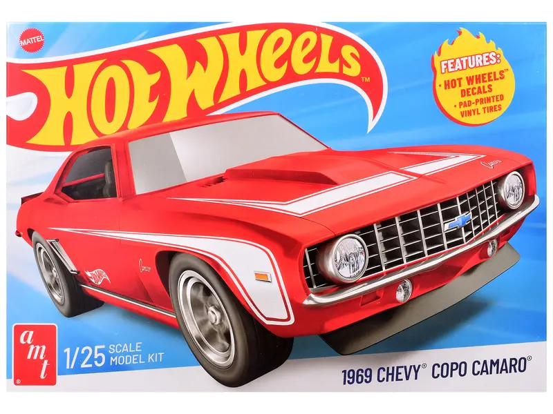 Amt 1:25 Scale 1969 Chevy Camaro Copo Hot Wheels Model Kit Amt1497 - Skill Level 2 1