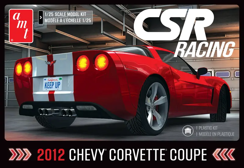 Amt 2012 Corvette Coupe Csr Racing 1:25 Scale Model Kit - Skill Level 2 1