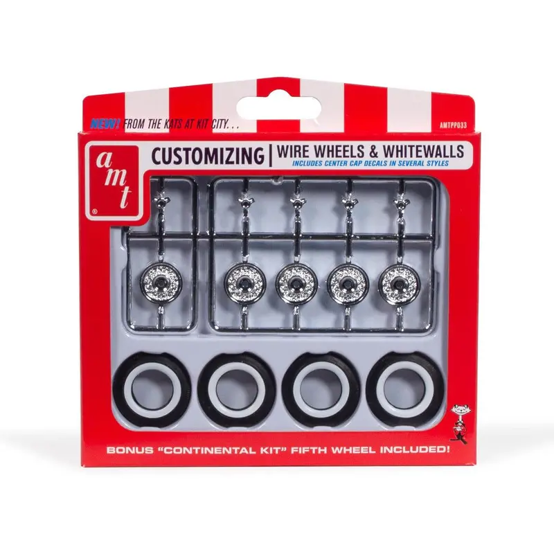 Amt Kh Wire Wheels & Tires Parts Pack 1/25 Scale Model Kit 1