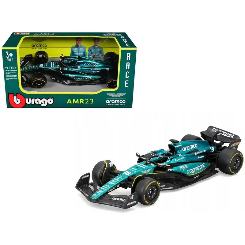 Aston Martin Amr23 #18 Lance Stroll "Cognizant Aramco F1 Team" Formula One F1 World Championship (2023) "Race" Series 1/43 Diecast Model Car By Bburago 1