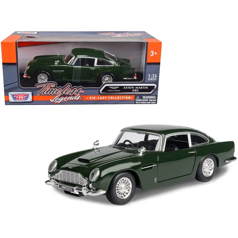 Aston Martin Db5 Rhd (Right Hand Drive) Dark Green "Timeless Legends" Series 1/24 Diecast Model Car By Motormax 1