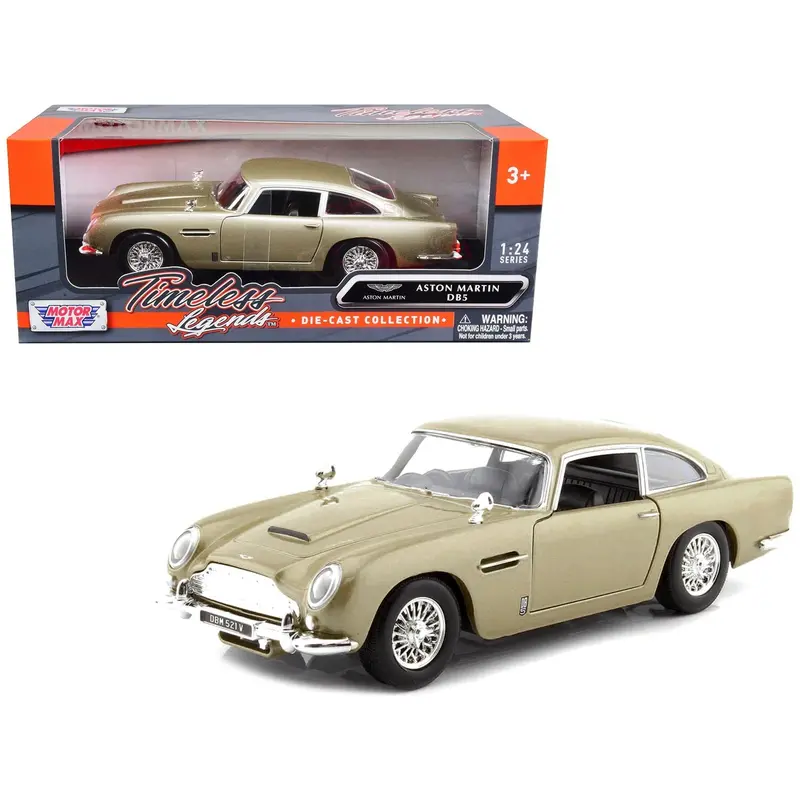 Aston Martin Db5 Rhd (Right Hand Drive) Gold Metallic "Timeless Legends" Series 1/24 Diecast Model Car By Motormax 1