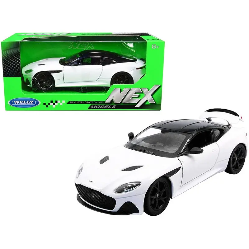 Aston Martin Dbs Superleggera White With Black Top "Nex Models" 1/24 Diecast Model Car By Welly 1