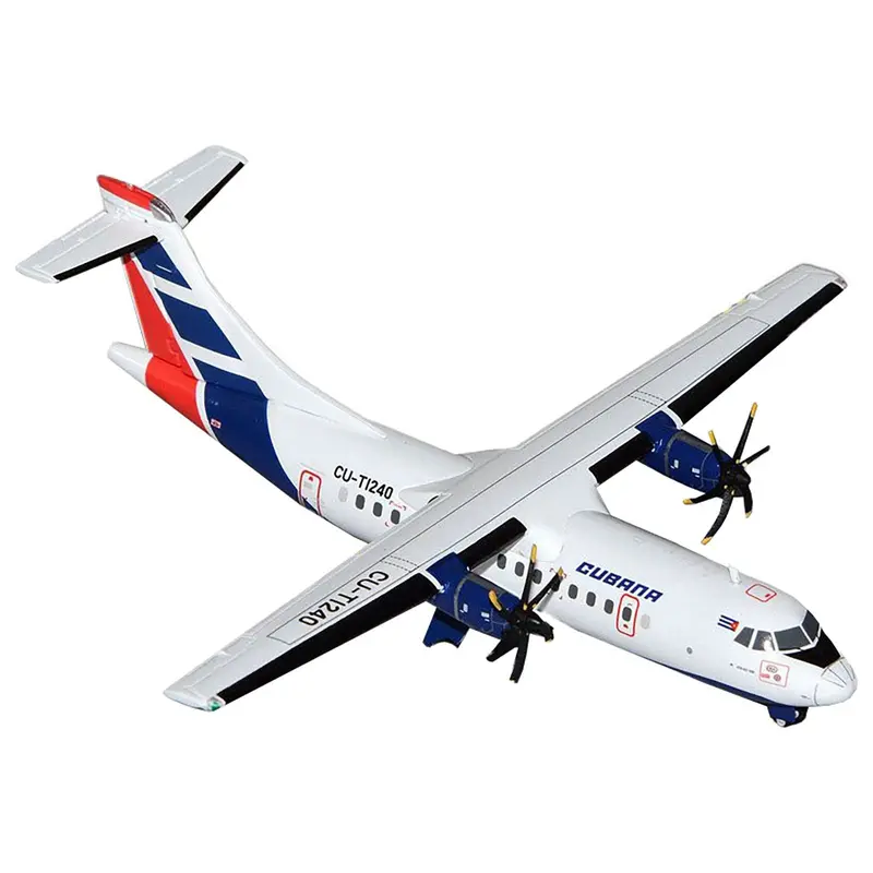 Atr 42-500 Commercial Aircraft "Cubana" (Cu-T1240) White With Blue And Red Tail "Gemini 200" Series 1/200 Diecast Model Airplane By Geminijets 1