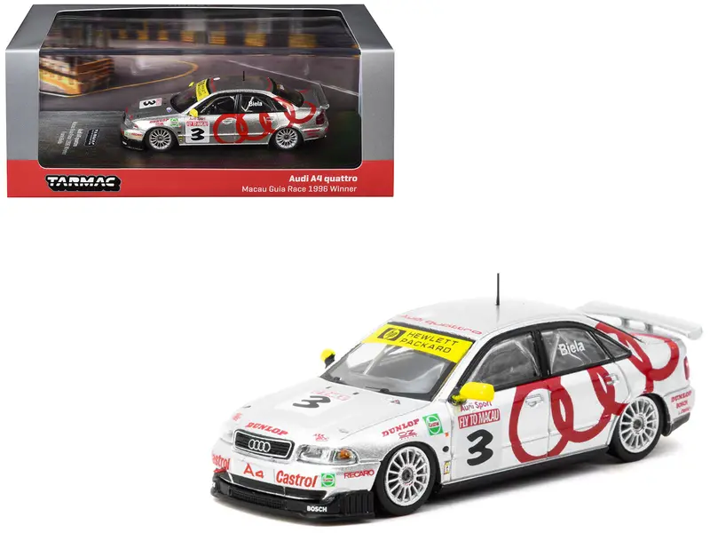 Audi A4 Quattro #3 Frank Biela Winner "Macau Guia Race" (1996) "Hobby64" Series 1/64 Diecast Model Car By Tarmac Works 1