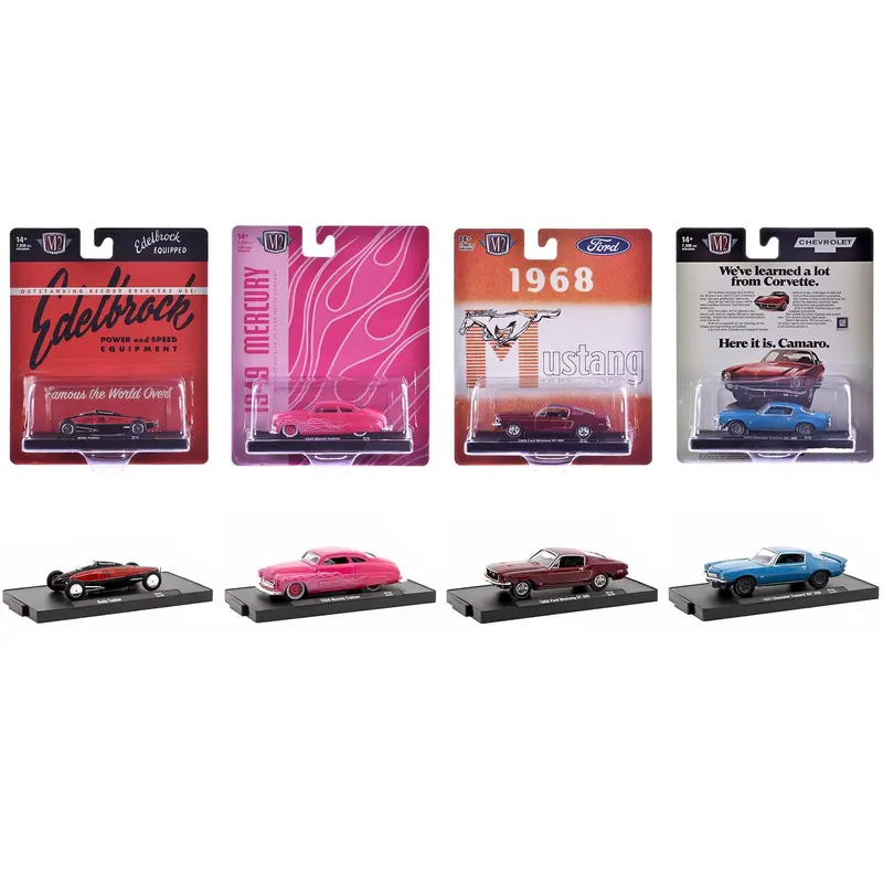 "Auto-Drivers" Set Of 4 Pieces In Blister Packs Release 115 Limited Edition To 7000 Pieces Worldwide 1/64 Diecast Model Cars By M2 Machines 1