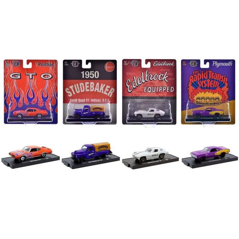 "Auto-Drivers" Set Of 4 Pieces In Blister Packs Release 123 Limited Edition To 9600 Pieces Worldwide 1/64 Diecast Model Cars By M2 Machines 1