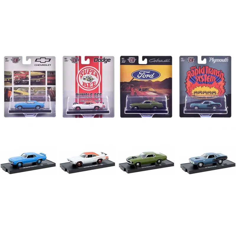 "Auto-Drivers" Set Of 4 Pieces In Blister Packs Release 125 Limited Edition To 7500 Pieces Worldwide 1/64 Diecast Model Cars By M2 Machines 1