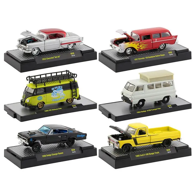 "Auto Shows" 6 Piece Set Release 59 In Display Cases 1/64 Diecast Model Cars By M2 Machines 1