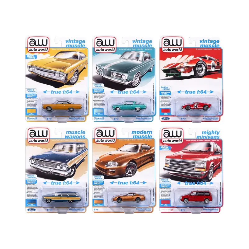 Auto World Premium 2025 Release 3 Set A Of 6 Pieces 1/64 Diecast Model Cars By Auto World 1